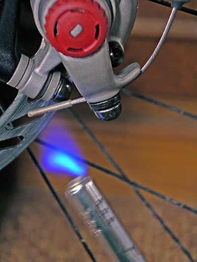 cutting bike cable housing with dremel